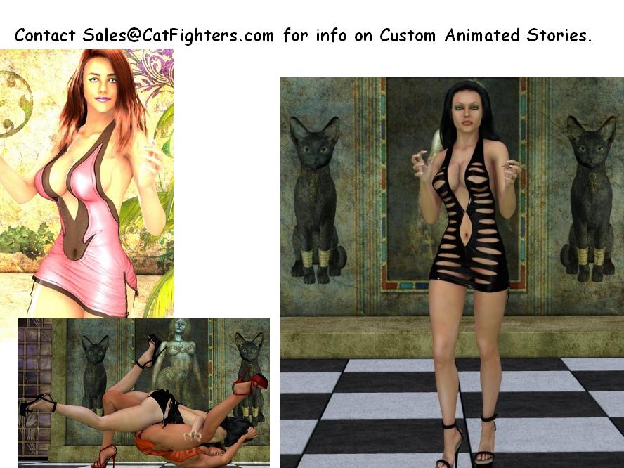 Hot Catball Catfight 3D Poser models